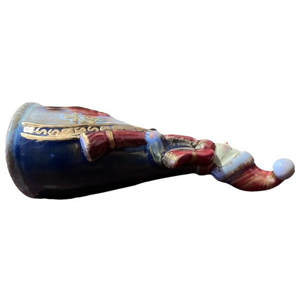 Vintage Old World Snowman Bell With A Cardinal Bird Glazed Shiny 8" Christmas - Picture 10 of 16